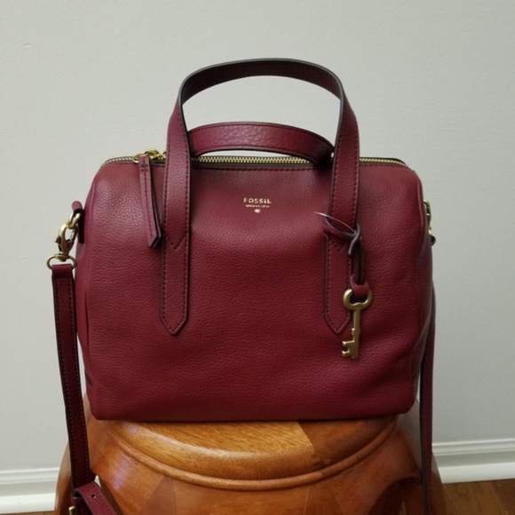 Fossil Handbags - FOSSIL Sydney Satchel/Wine